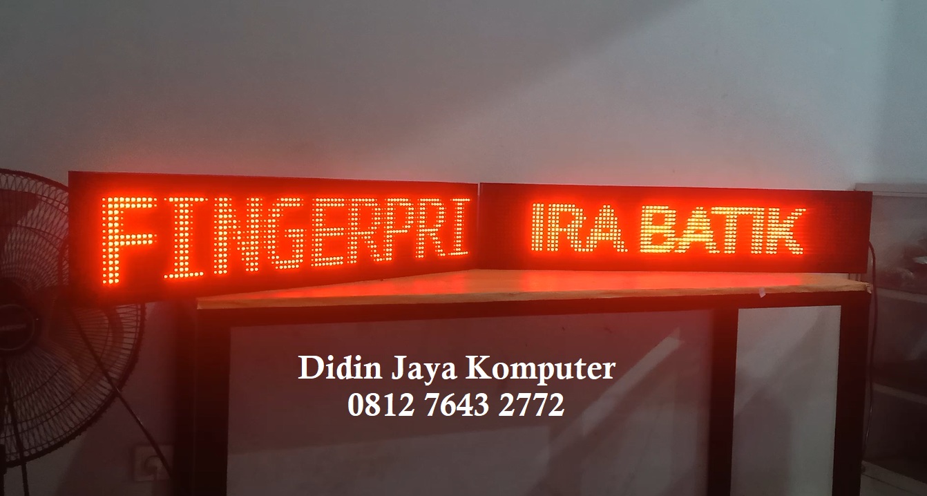 <p>Running text ukuran 20x100cm warna merah di pasangkan di Ira Batik Jl. Joyoboyo kota Kediri dengan pemasangan yang sangat kuat dengan kondisi barang yang lebih optimal memberikan running text sangat bagus dan cocok digunakan untuk semua orang.</p>